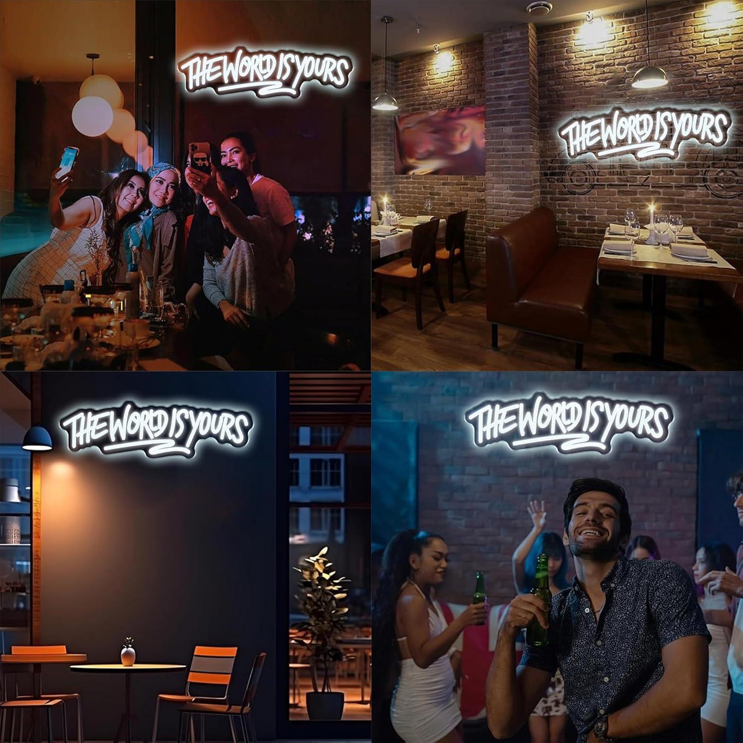 „The World is Yours“ Neonschil – Beer & Wine Jockey Plaza Shopping Bewertung und Preis