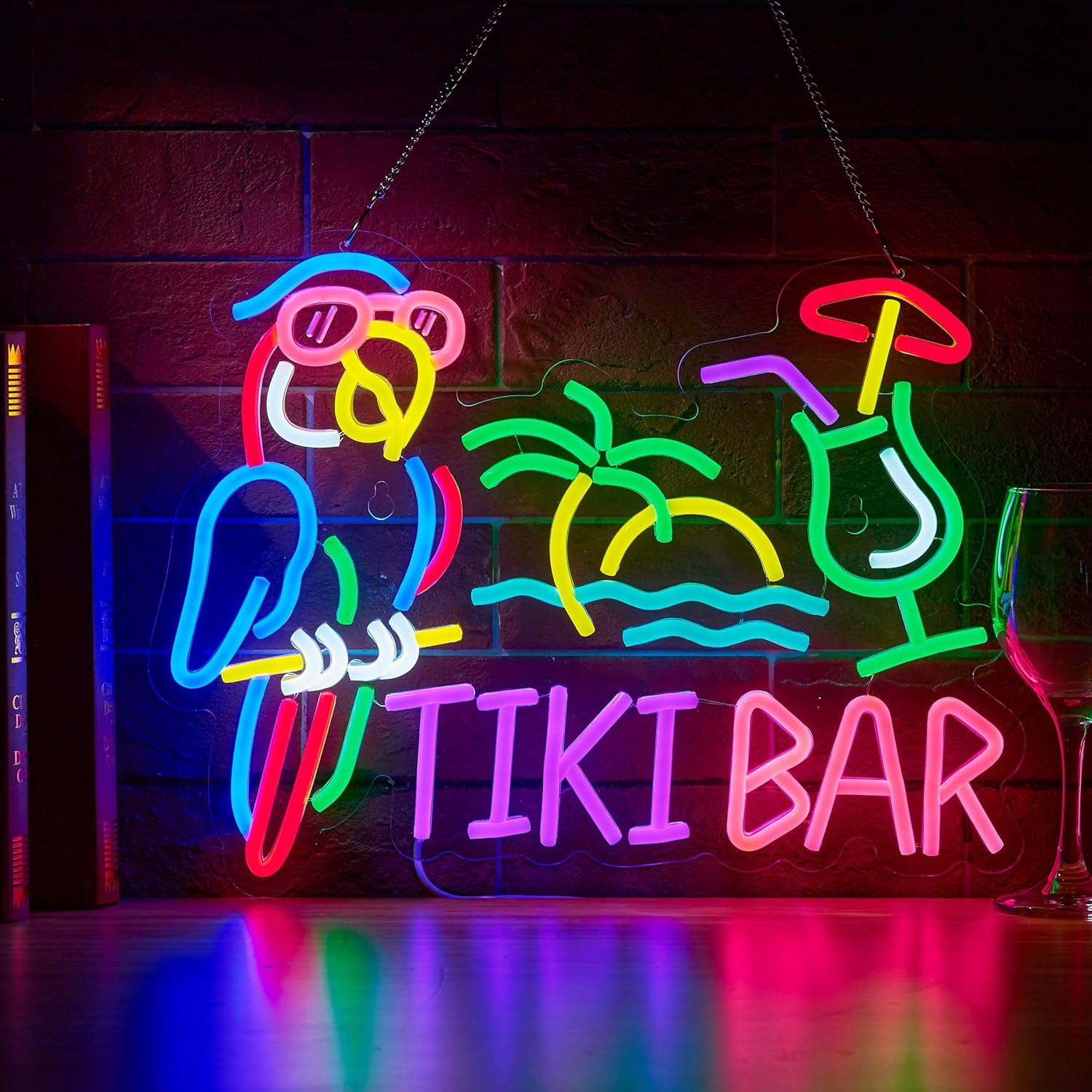 Tiki Bar Papageienpalmen-Neons – Beer & Wine Jockey Plaza Shopping Bewertung und Preis