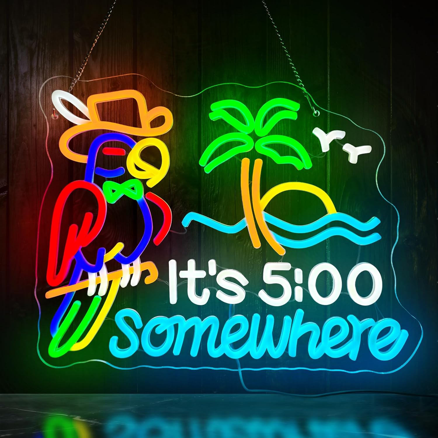 Tiki Bar Papageienpalmen-Neons – Beer & Wine Jockey Plaza Shopping Bewertung und Preis