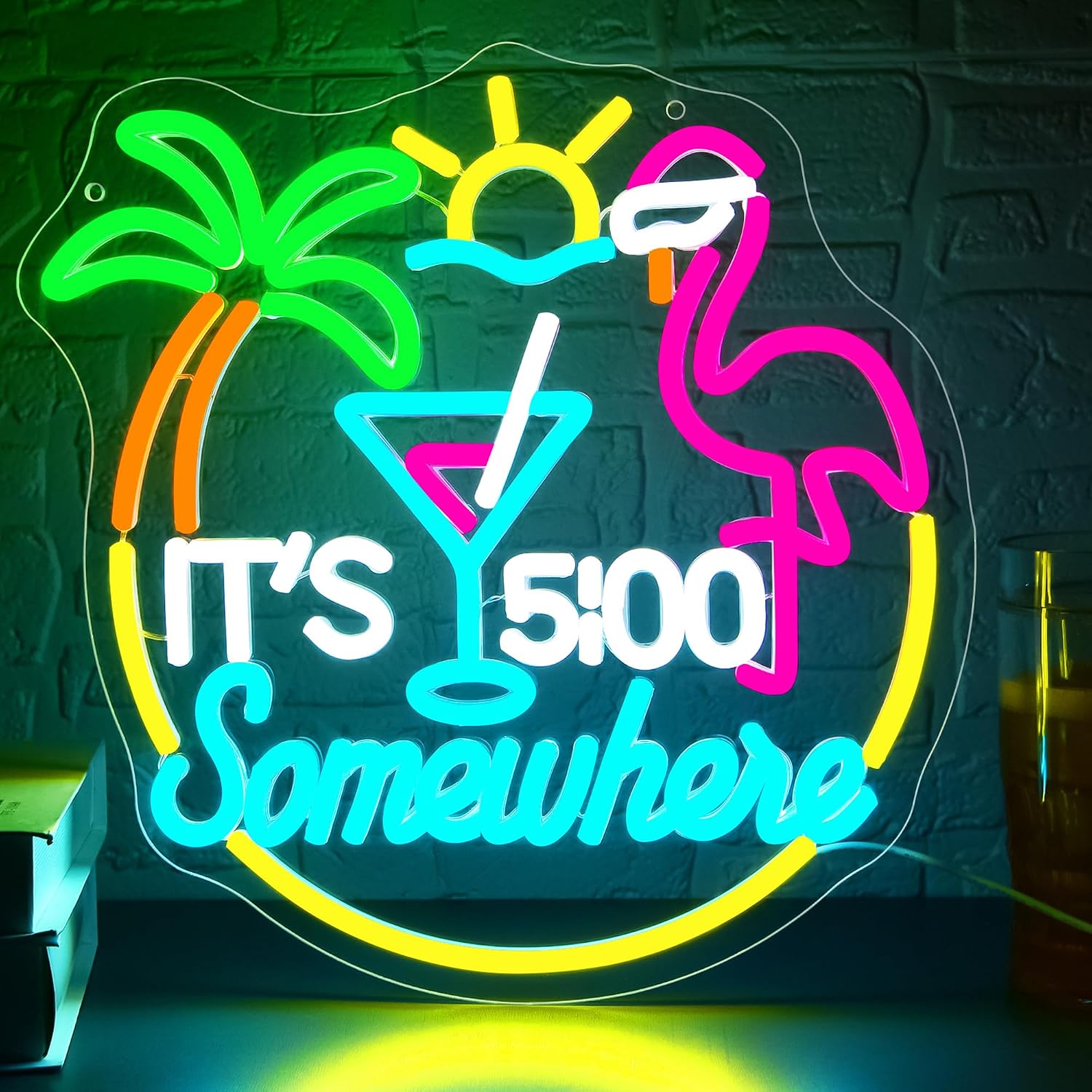Tiki Bar Papageienpalmen-Neons – Beer & Wine Jockey Plaza Shopping Bewertung und Preis